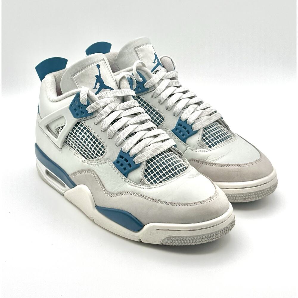 Air Jordan 4 Retro 2024 Military Blue And White Preowned Good Condition - Picture 2 of 10